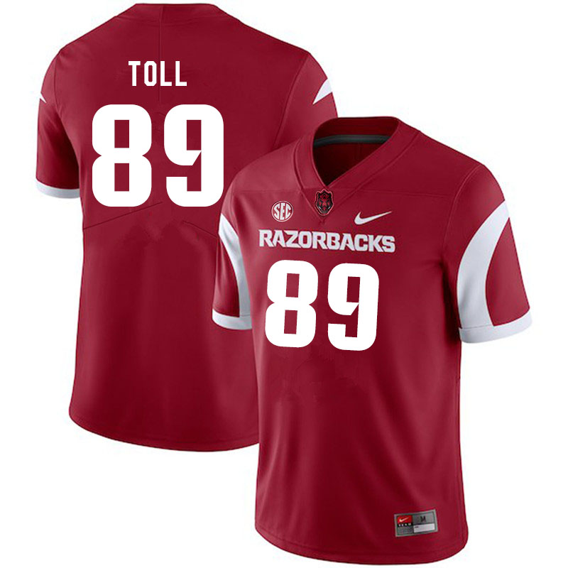 Men #89 Blayne Toll Arkansas Razorbacks College Football Jerseys Sale-Cardinal